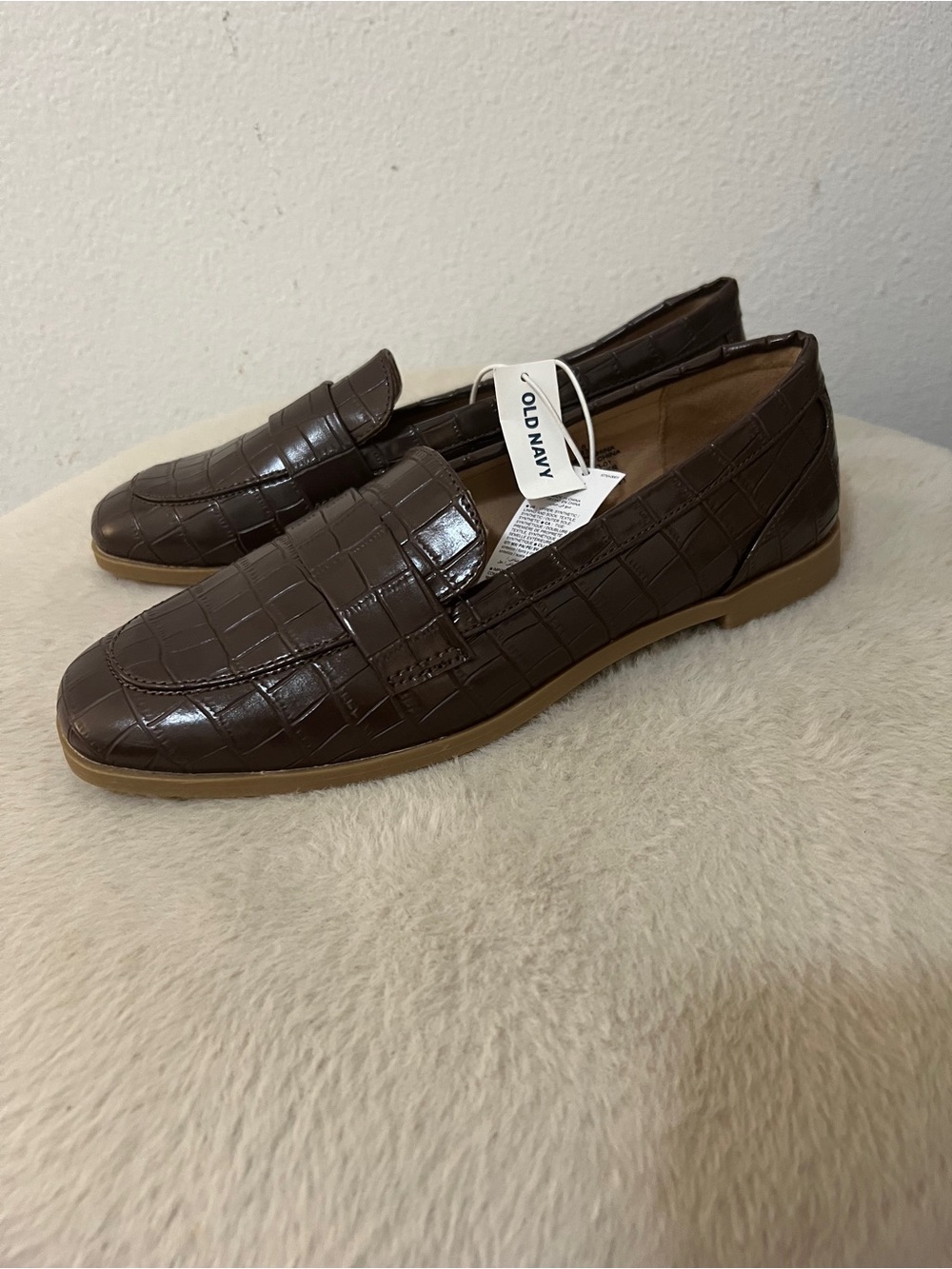 Old Navy Brown Croc-Embossed Slip-On Loafer